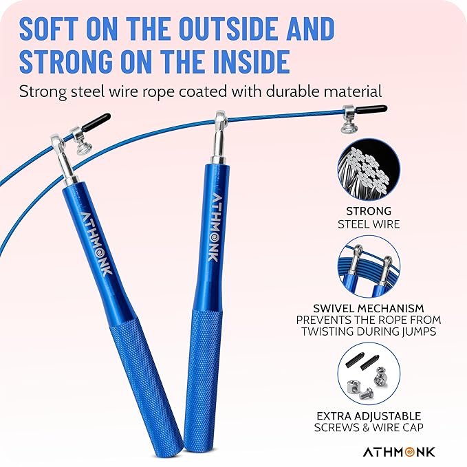 Steel Wire High Speed Skipping Rope For Men & Women