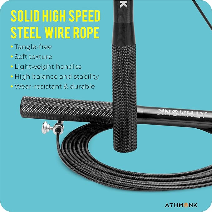 ウエア JUN &amp; ROPE Steel Wire High Speed Skipping Rope For Men & Women